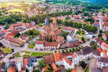 Image aérienne de la commune de Wissembourg