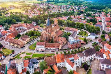 Vue aérienne de la ville de Wissembourg
