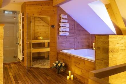 Salle de bain avec sauna et Spa