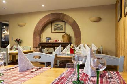 Typically Alsatian restaurant dining room